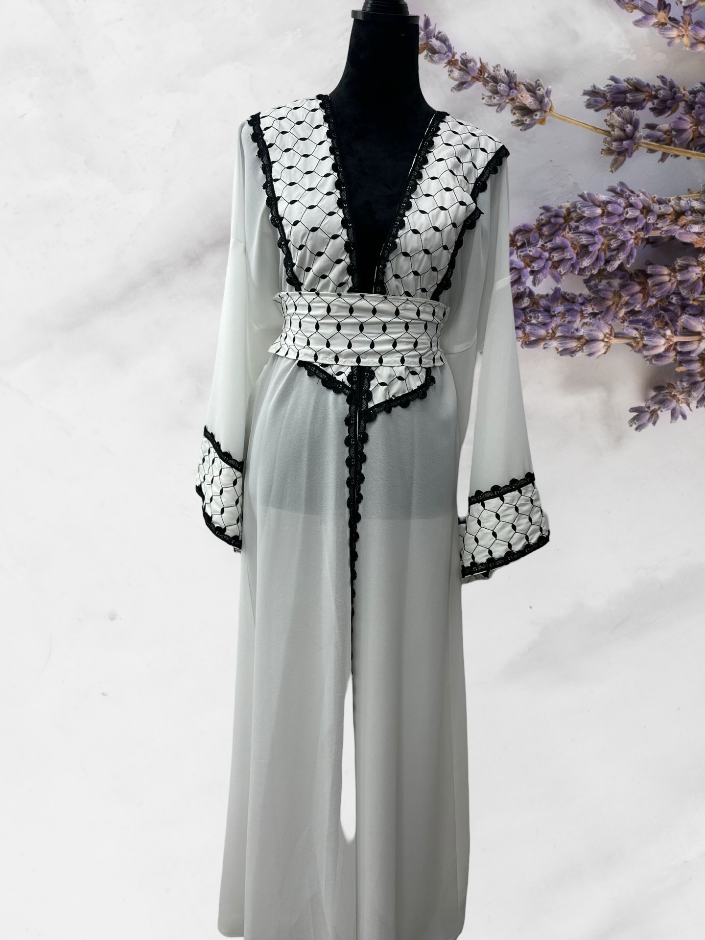 Palestinian Long Bisht with Belt