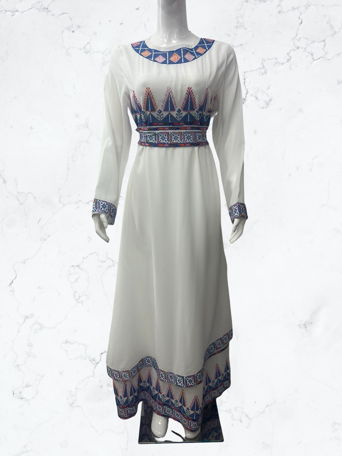 modern palestinian dress Modern Palestinian Embroidery Dress – Biscoti Fashion