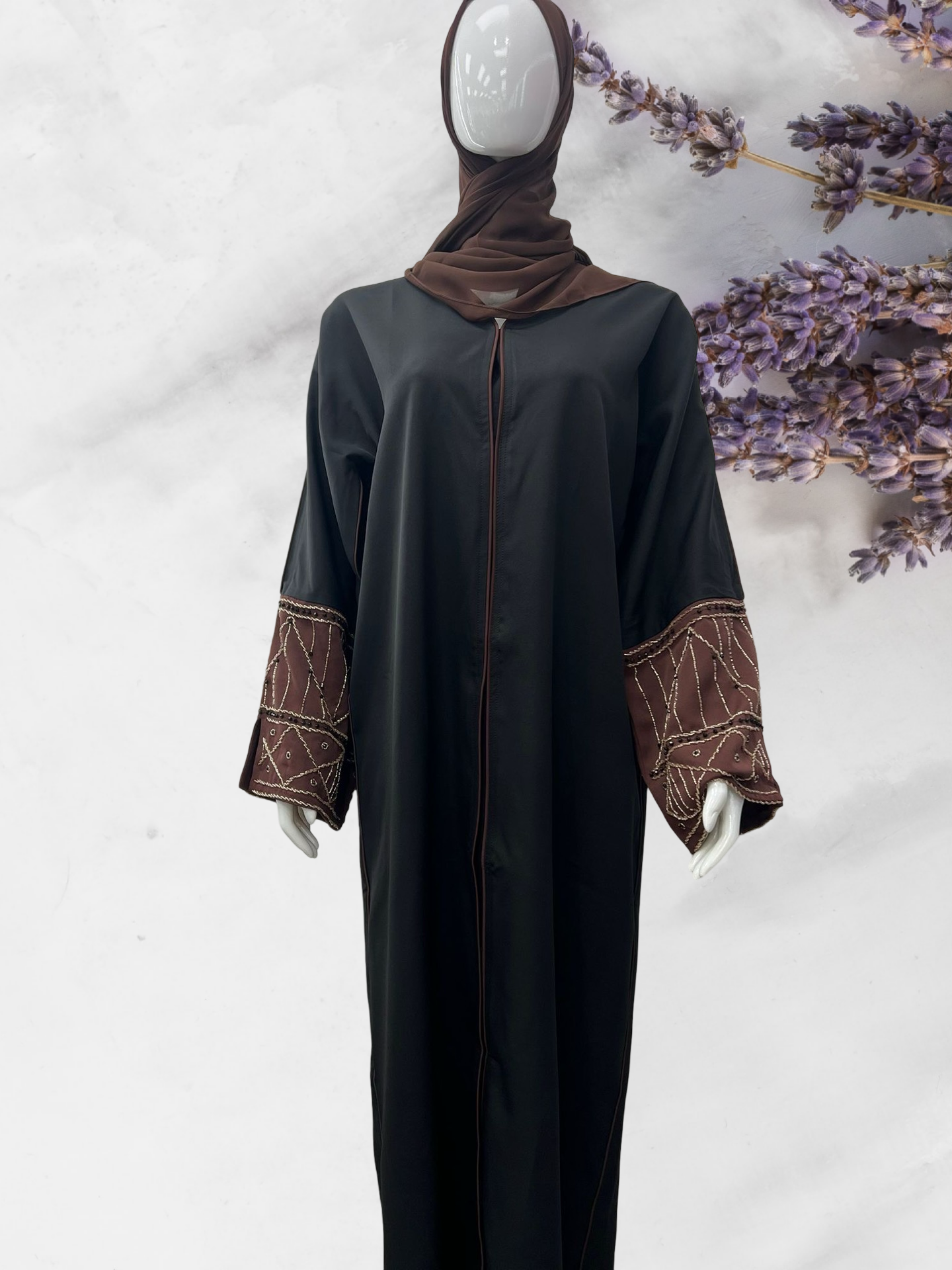 Dubai Handwork Abaya With Scarf