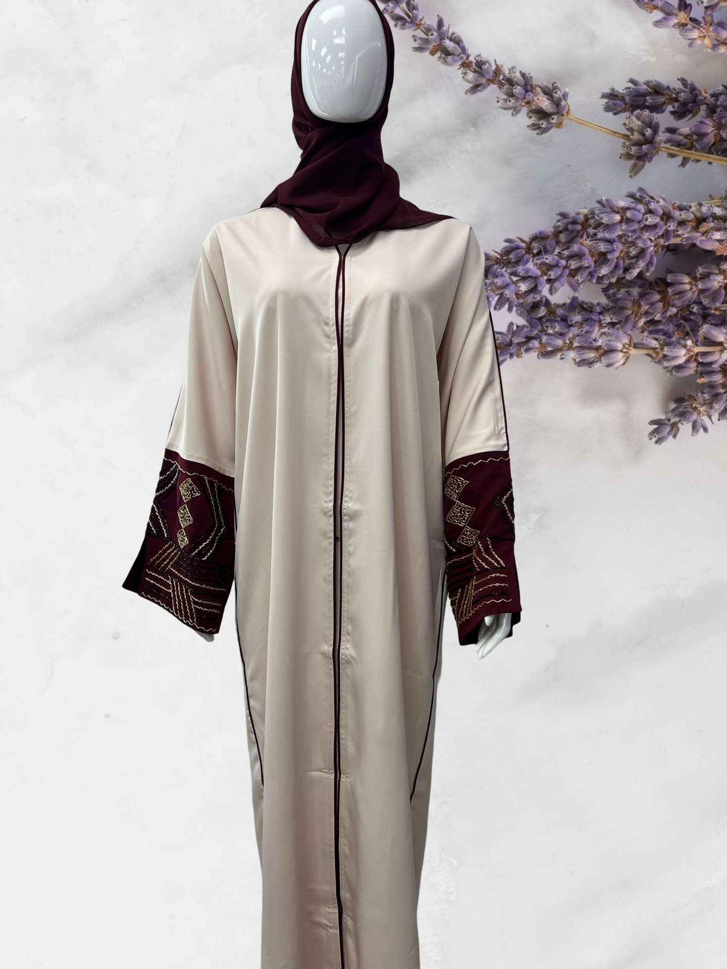 Dubai Handwork Abaya With Scarf