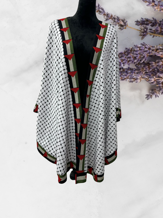 Palestinian Short Bisht with Kufiya Pattern